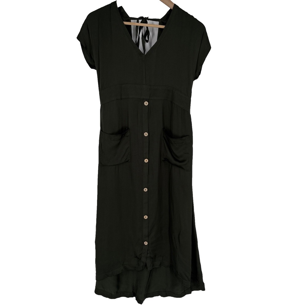 Chaser Womens‎ Midi Dress Small Green Satin Backless Revenge Disco Mob Wife